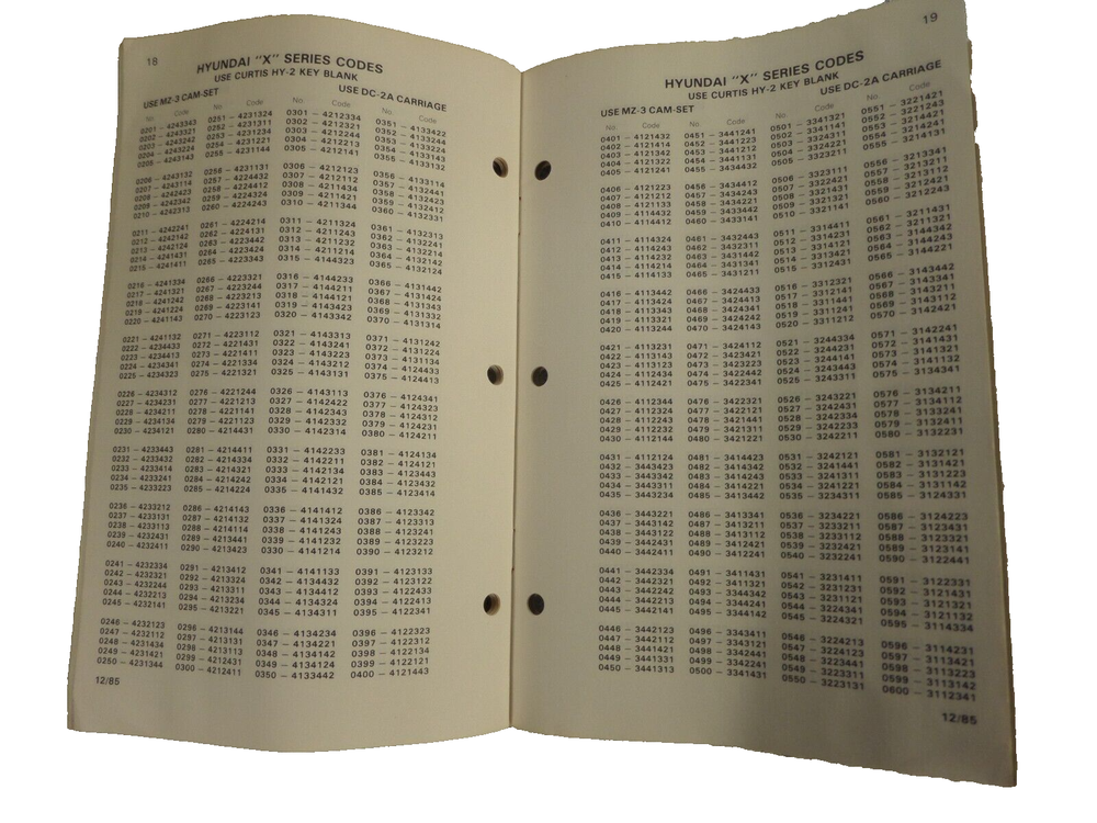 CURTIS HYUNDAI AUTO CODE BOOK USED GOOD SHAPE