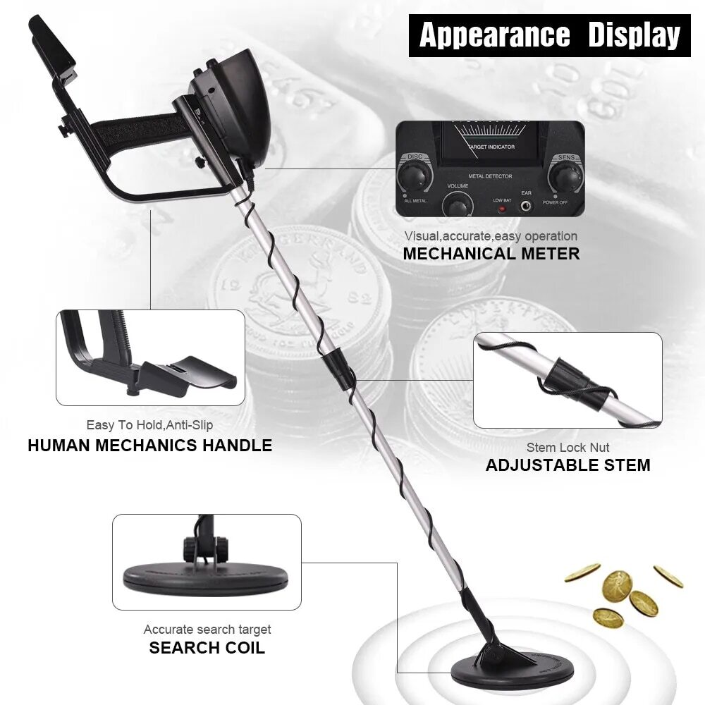 Underground Waterproof Metal Detector Gold Digger Hunter Deep Sensitive Coil