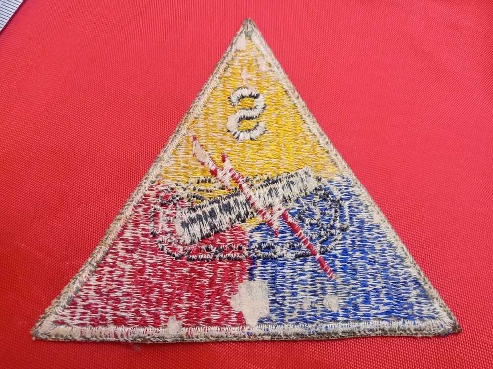 US Army Authentic WW2 Era The Armored School, Original Design Patch, Height 3.5"