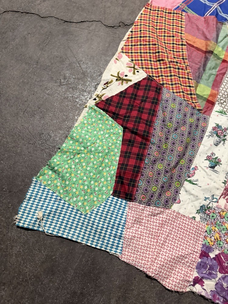 Vintage Handmade Crazy Quilt Patchwork Scrap 81x34