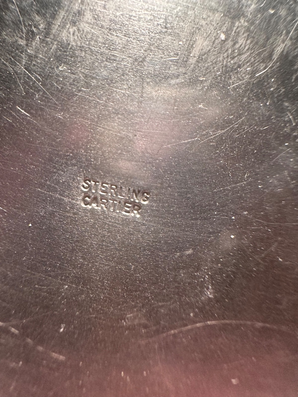 Cartier Vintage Sterling Silver Egyptian Cartouche Motif Trinket Box (50g)