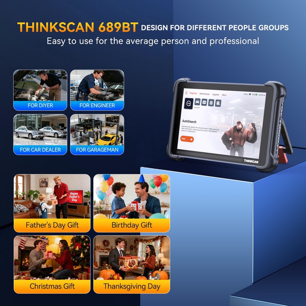 ThinkScan 689BT OBD2 Scanner IMMO Diagnostic Tool &THINKTPMS VENU iPRO &TEKY101