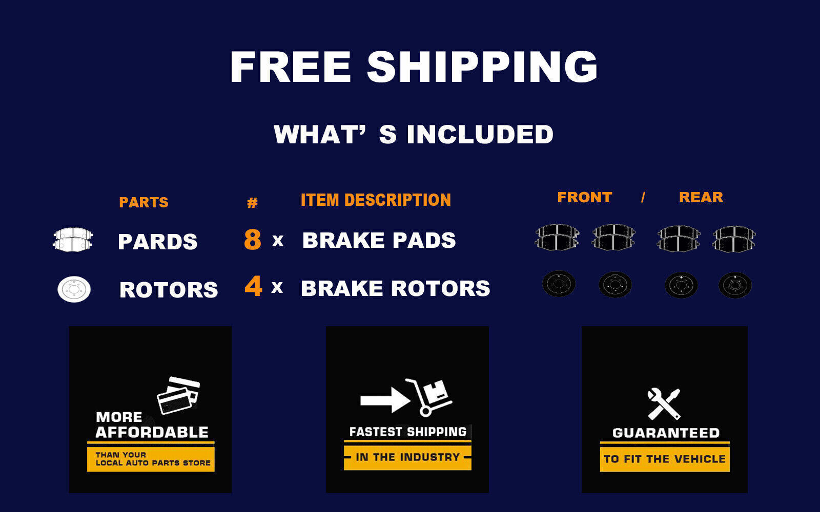 Front Rear DRILLED Rotors Brake Pads for Town Country Grand Caravan Dual Piston