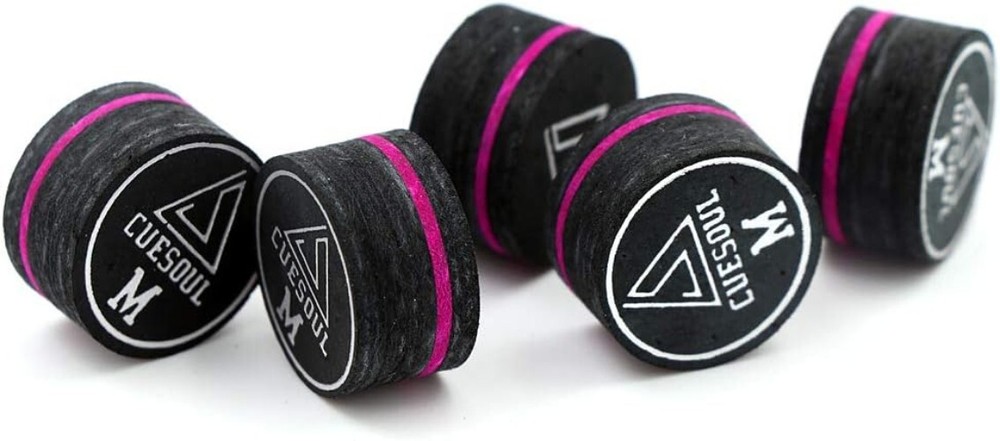 Versatile Medium Hardness Glue-On Cue Tips for Enhanced Billiard Performance