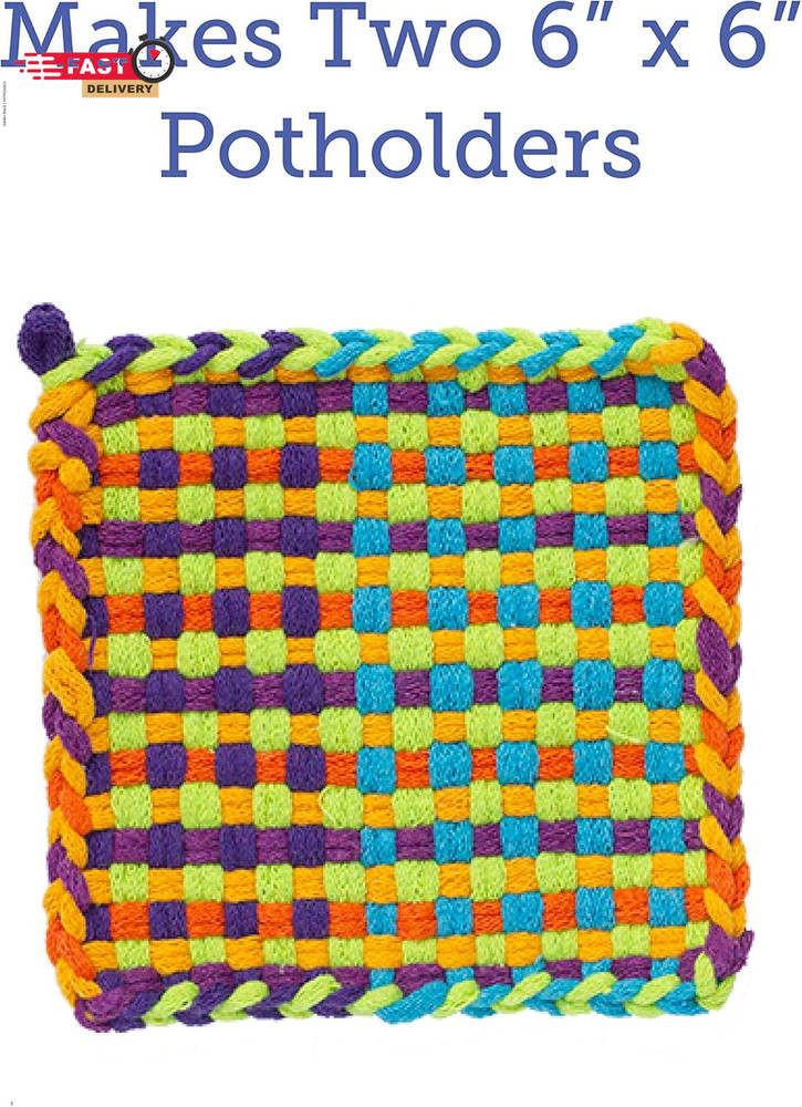Friendly Loom | 7” Traditional-Sized Multicolor Potholder Weaving Loops | Craft