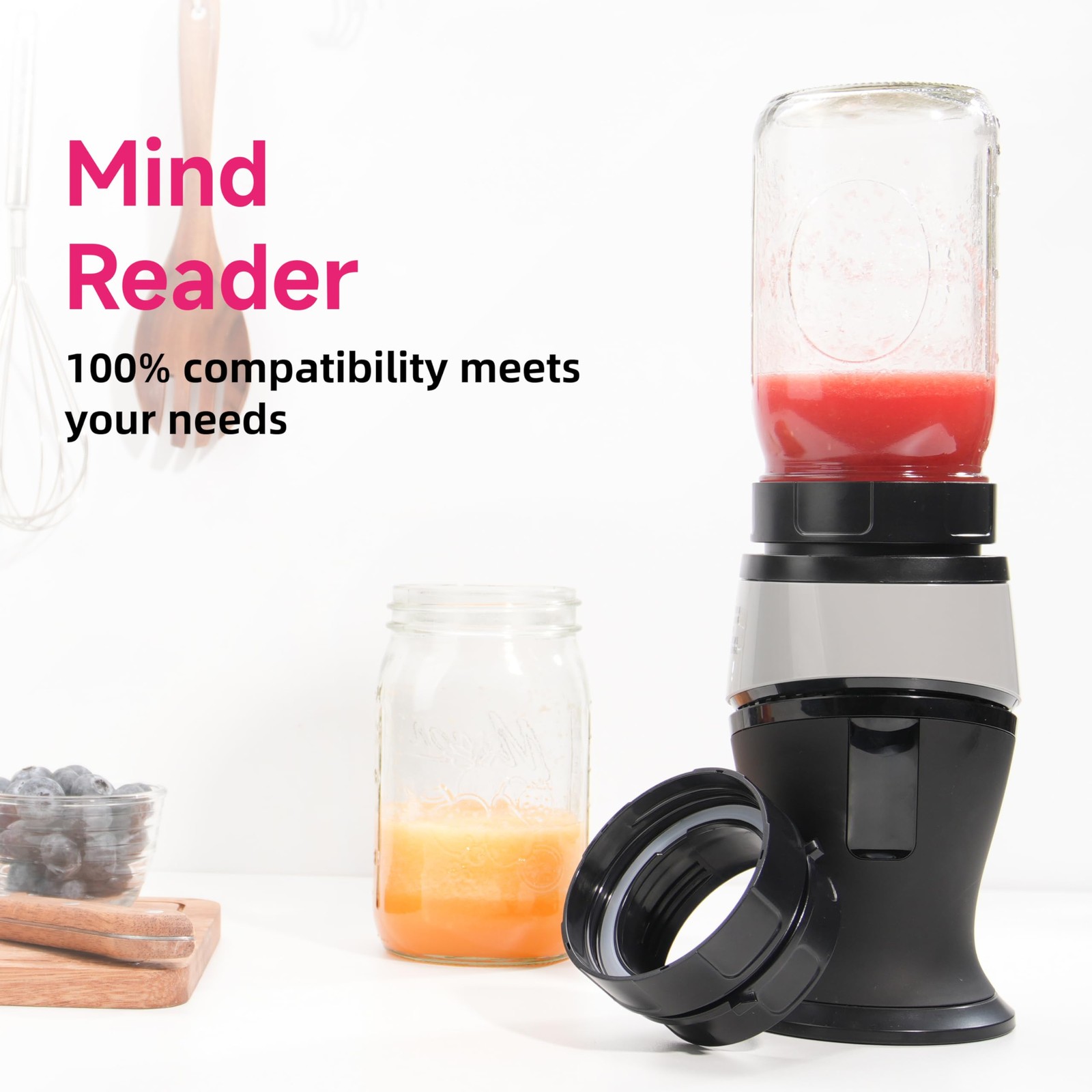 Adapter for Ninja Fit QB3001S and Ball Wide Mouth Mason Jar-Blend Directly in...