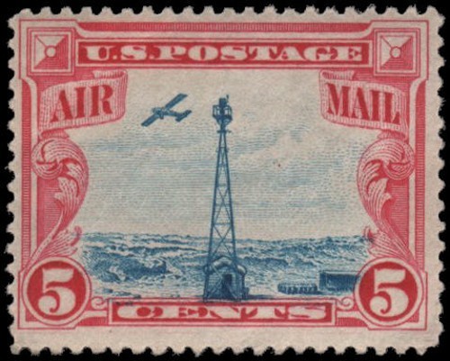 US #C11 MH 5c airmail, beacon