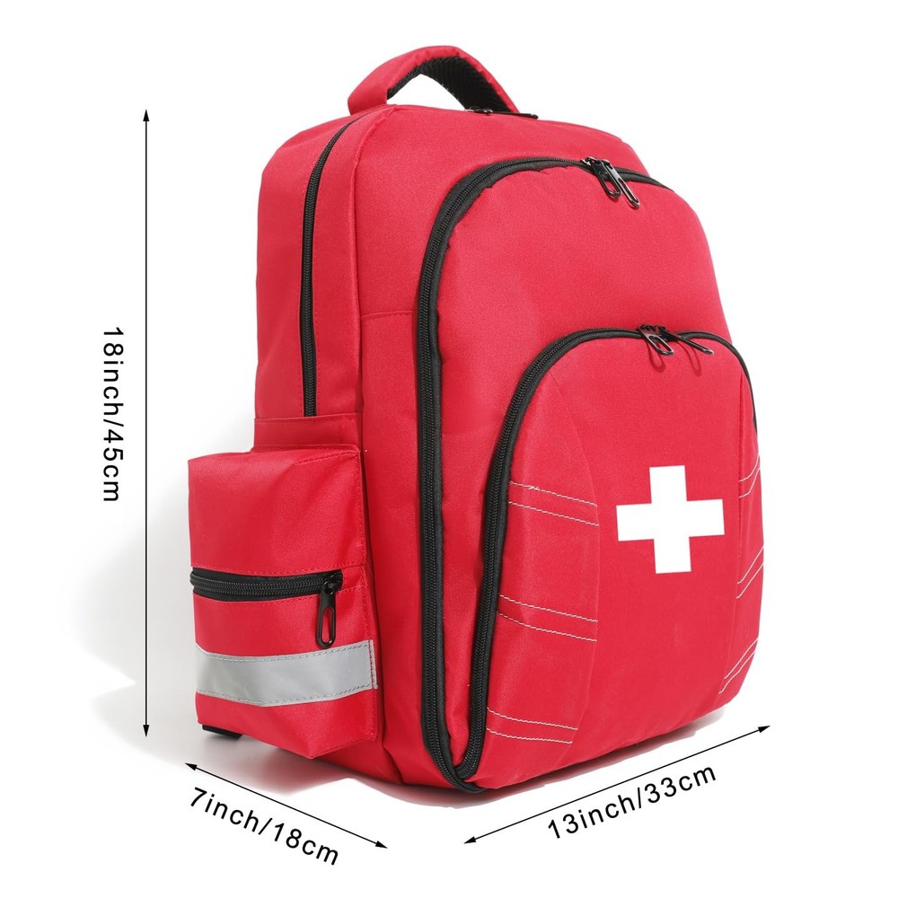 Empty First Aid Backpack Multi-Pocket Organizer for First Responders Trauma C...