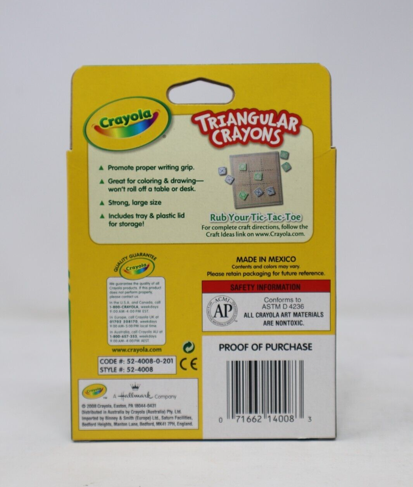 Crayola Anti-Roll Triangular Crayons, 8 Classic Colors