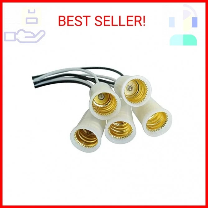 E12 Lamp Socket 5PCS Candle Candelabra E12 Light Lamp Socket Holder Base with Le