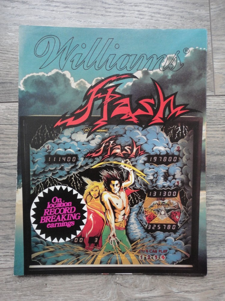 Flash Pinball Machine Flyer Original Williams Brochure