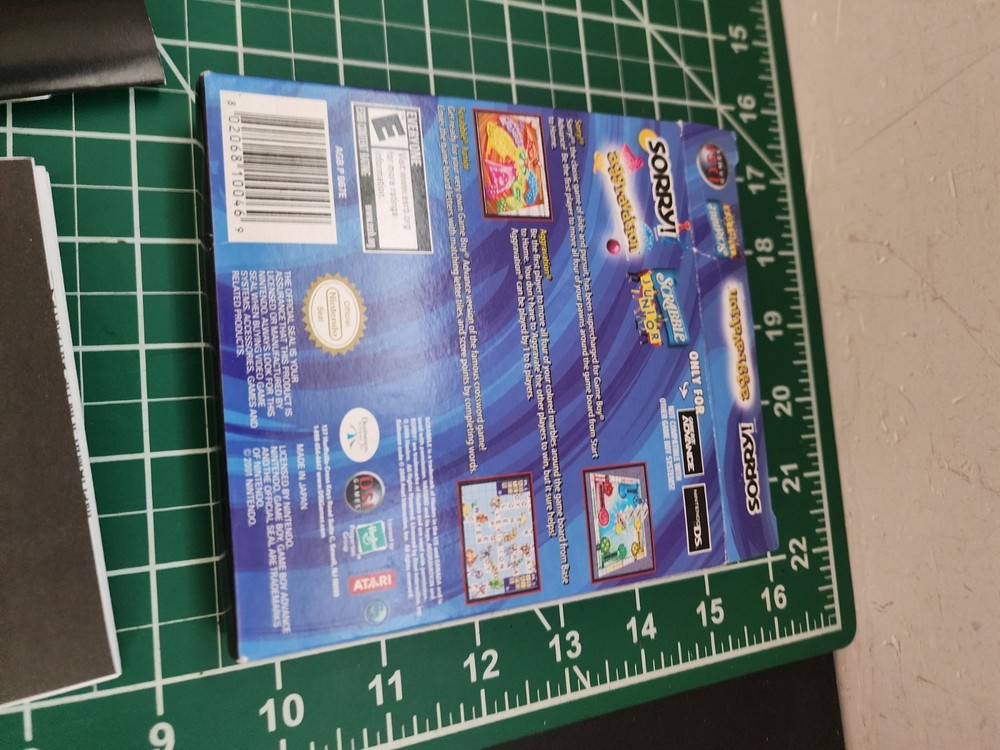 Sorry / Aggravation / Scrabble Junior GBA (No Game) Box & Inserts Only