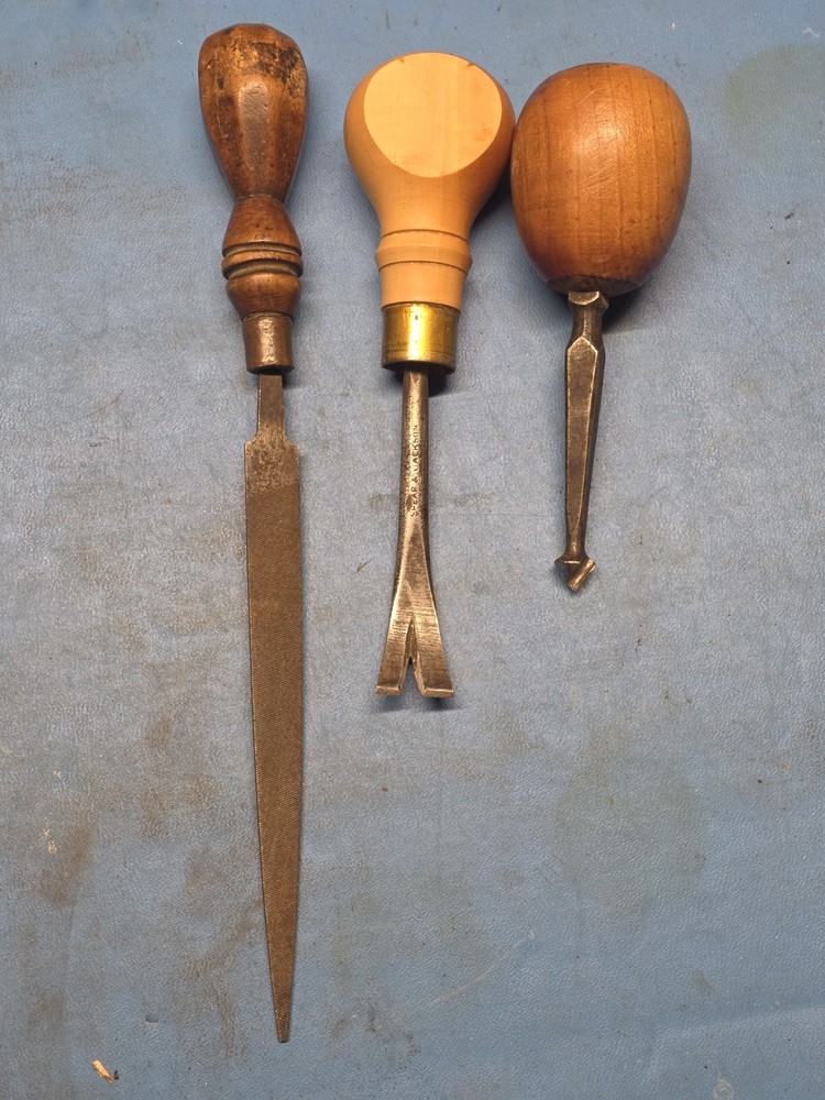 Beautiful Early Handled Tools Tack Puller Marples Countersink And File. Boxwood?