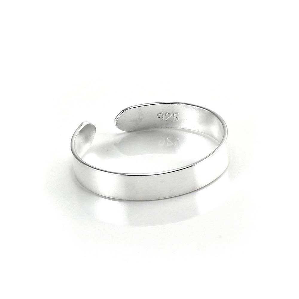 Sterling Silver 2mm Adjustable Plain Toe Ring Rings Band