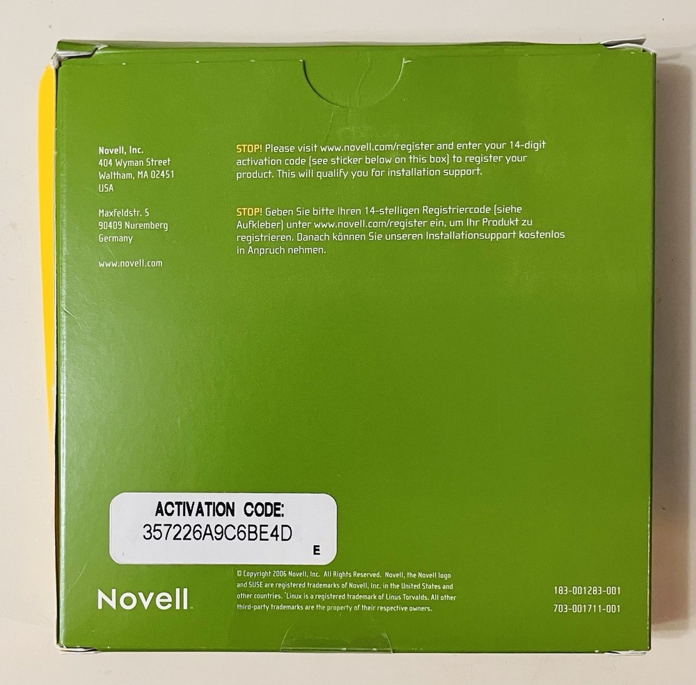 SUSE Linux 10.1 Strong Encryption Box Set 7-Disc CD/DVD + Manual Novell Complete