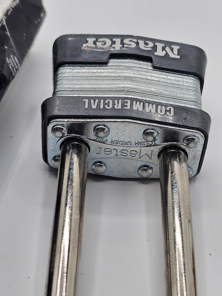 MASTER LOCK 3JZH8 Keyed Padlock, 3/4 in Rectangle Silver