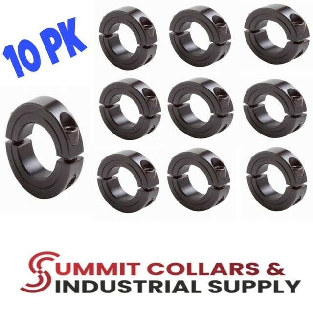 1-3/4” Bore DOUBLE SPLIT STEEL NEW CLAMPING SHAFT COLLAR BLACK OXIDE (10 PCS)