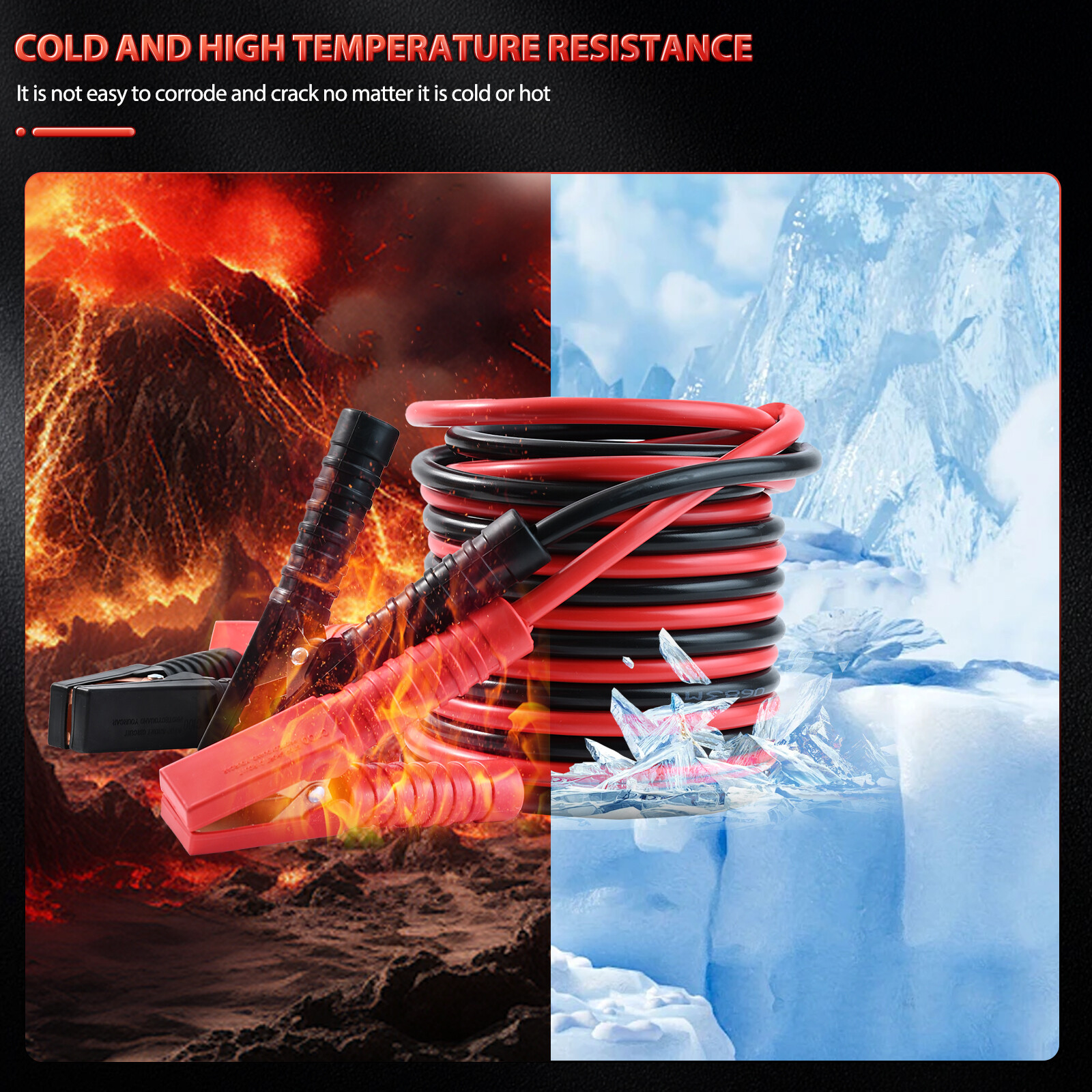 4 Gauge 1000AMP Heavy Duty Power Jumper Booster Cables Commercial Grade Battery