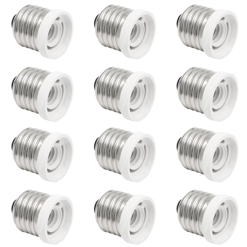 12 Pack E26 to E12 Adapter Converter, Medium to Candelabra Screw Bulb Socket ...