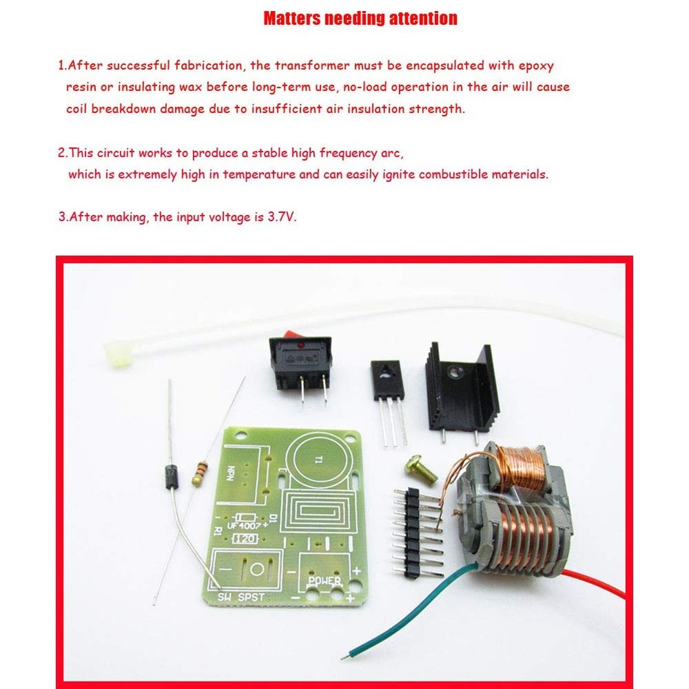 15KV Boost High Voltage Generator High Frequency Transformer Inverter Arc Ign...