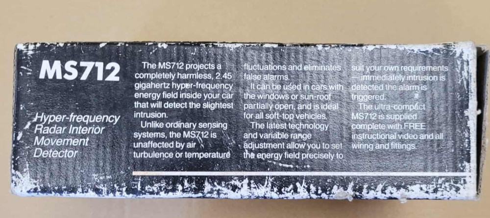 Moss Security Ms712 Hyper Frequency Radar Interior Movement Detector Nos