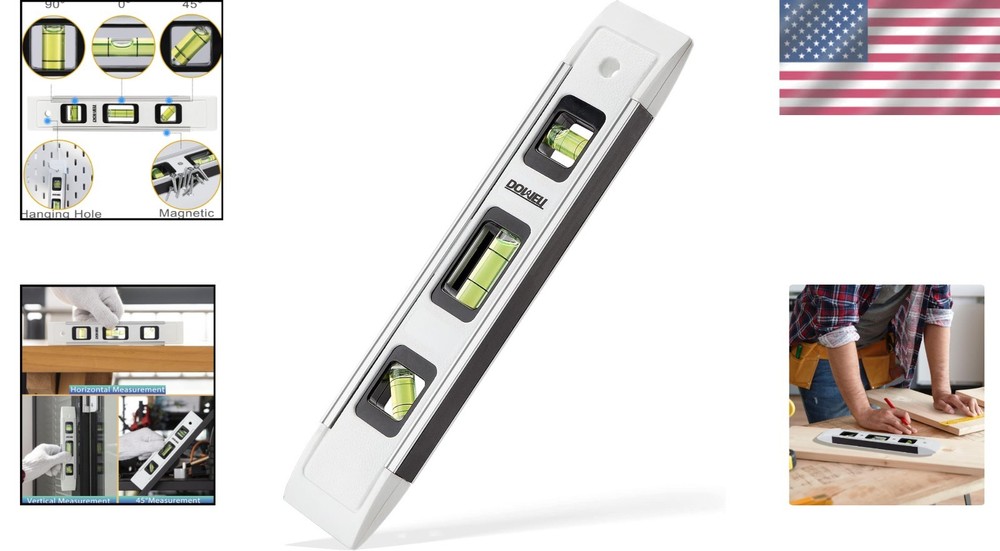 3-Degree Magnetic Bubble Level - Lightweight 9-Inch Tool for Professionals