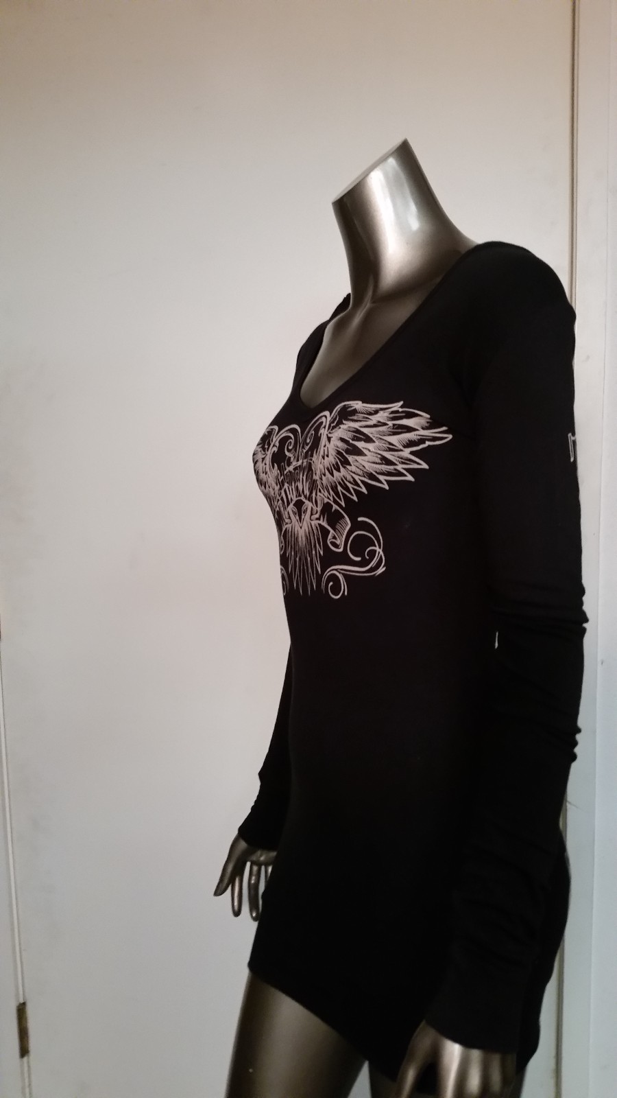 new womens hustler tattered long sleeve hoodie retail 48.00