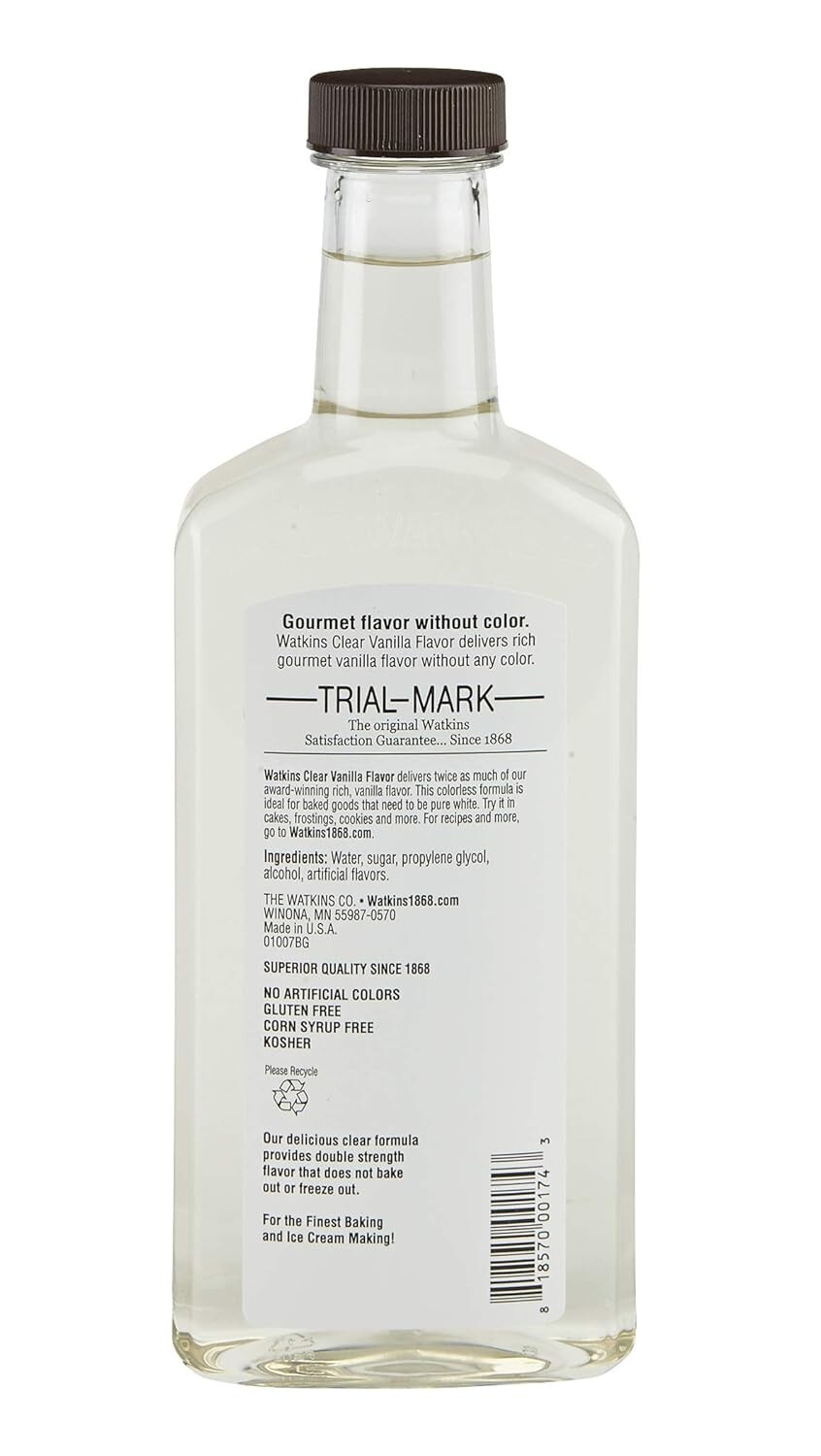 11 fl. oz Clear Vanilla Extract – No Artificial Colors, Non-GMO, Gluten-Free