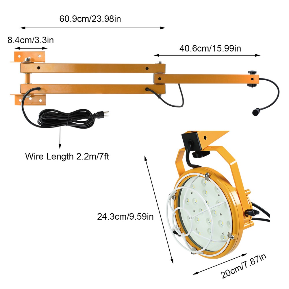 50W LED Loading Dock Light, 40" Double Swing Arm Dock Light 6000 Lumen IP65 NEW