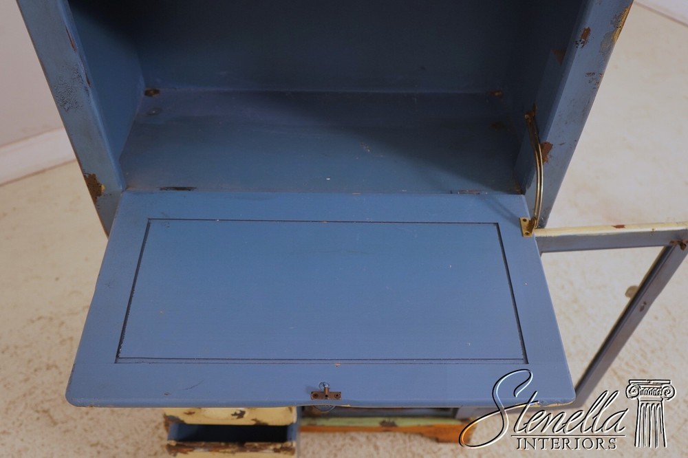 LF63660EC: Distressed Painted Finish Bookcase Desk Cabinet