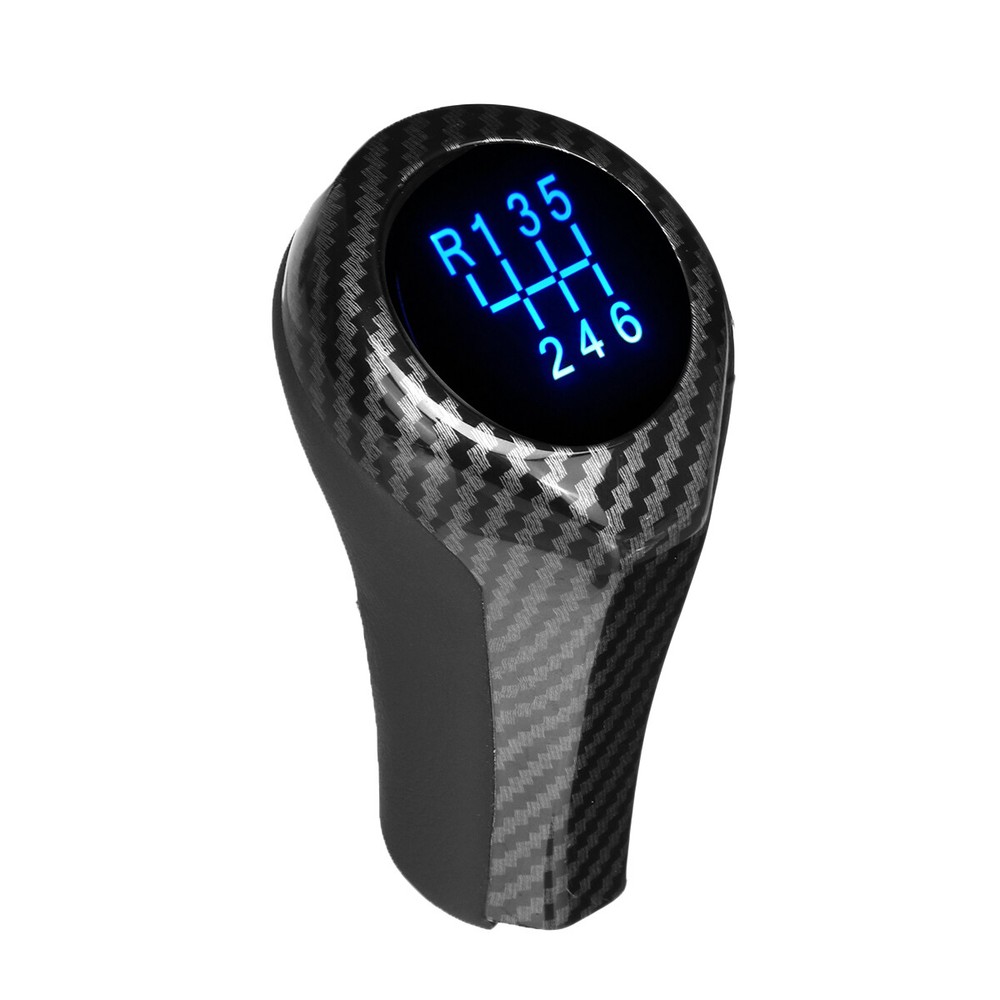 6 gear shift button shift lever PU leather carben look for BMW E46 E90 E91 X1