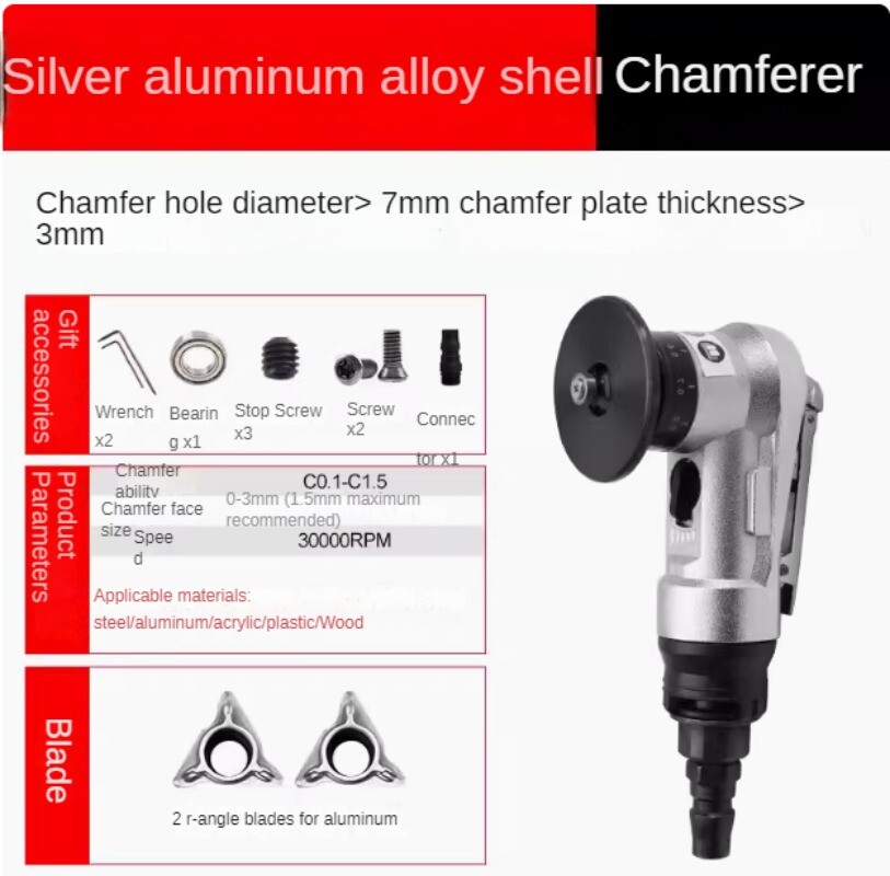 Mini Pneumatic Chamfering Machine 45 Degree Arc Hand-Held Beveling Trimming