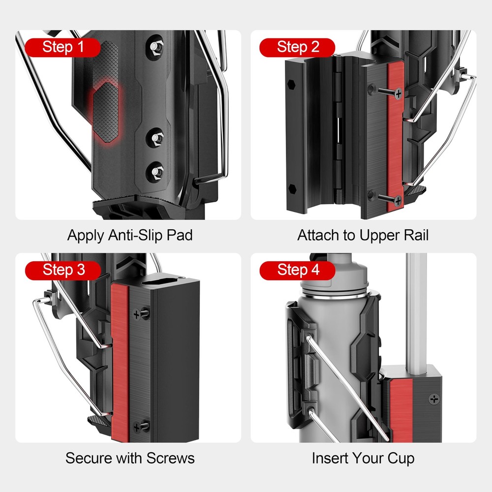 SWER Cup Holder Accessories Compatible with Milwaukee Packout, Adjustable Dri...