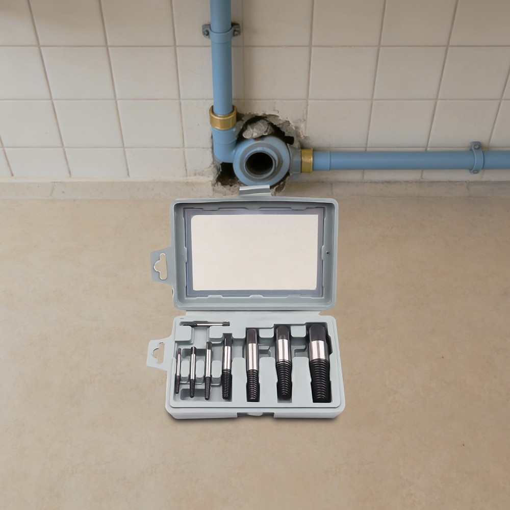 8-piece Damaged Nut Screw Extractor Easy Out Set Bolt Stud Remover Tool