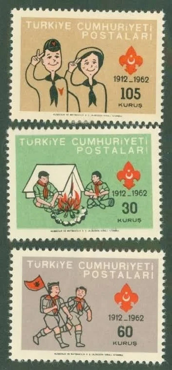 Turkey #1547 - 1549 Mint Never Hinged 1962 SCOUTS - SCOUTING Set