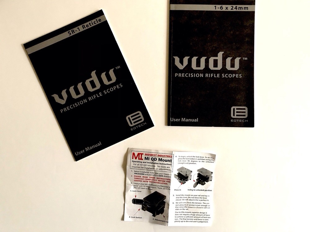 VUDU PRECISION RIFLE SCOPE 1-6 X 24 mm . Complete Package