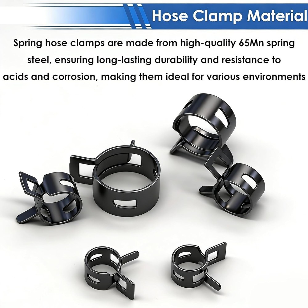 Spring Hose Clamp Assortment 7-18mm 8 Sizes