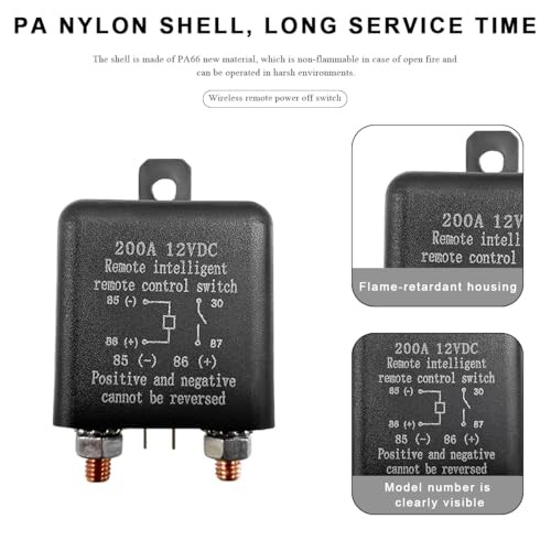 Remote Battery Disconnect Switch, 12V Top Post Negative Cut Off Switch with 2