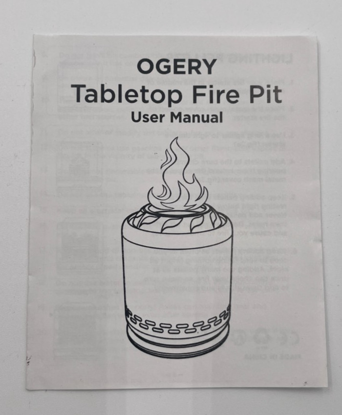 OGERY TABLE TOP FIRE PIT