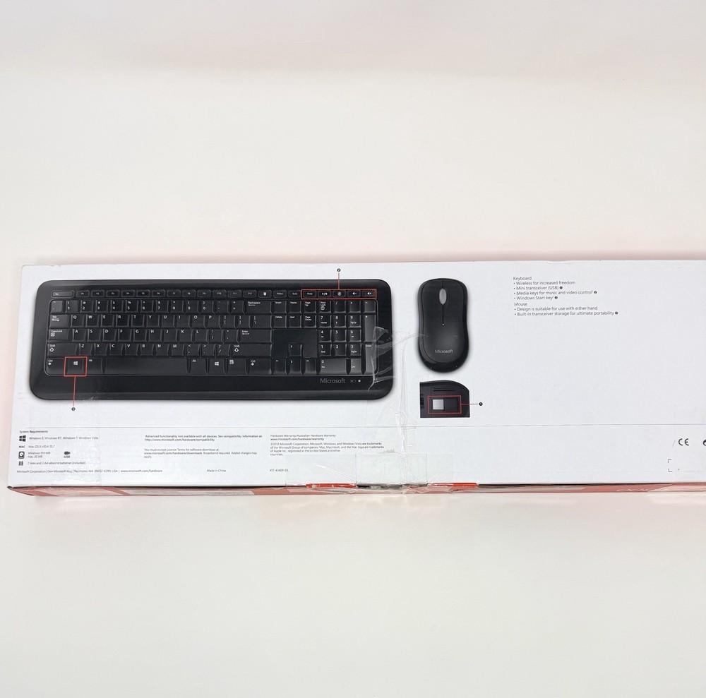 Microsoft Wireless 800 Desktop Keyboard & Mouse Bundle (USB Dongle) 2LF-00001