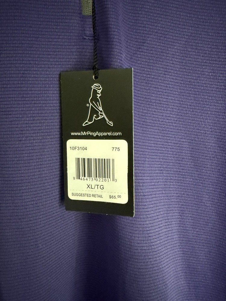 PING SensorCool 1/4 Zip Pullover Mens XL Purple Golf Performance Shirt