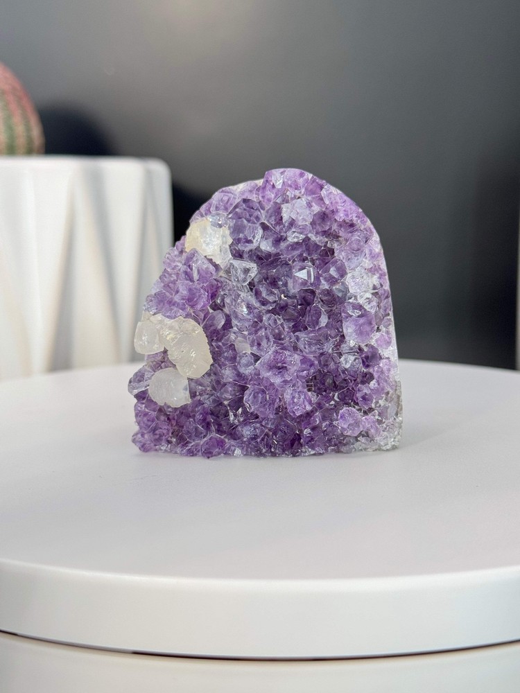 Amethyst with Calcite Cut Base
