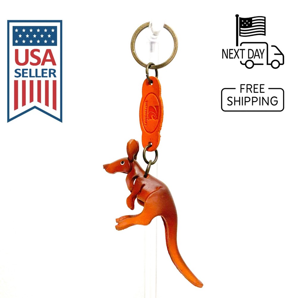 Kangaroo Handmade Leather Keyring