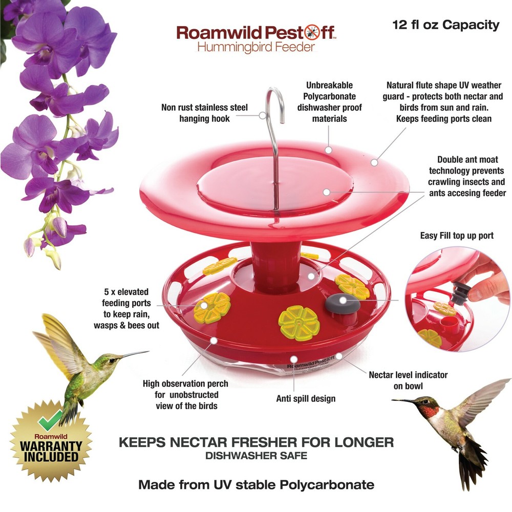 OPEN BOX Roamwild Hummingbird feeder