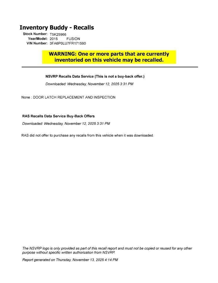 FUSION 2015 Transmission Shift 977905