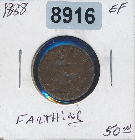 GREAT BRITAIN - 1888 FARTHING  - XF - #8916