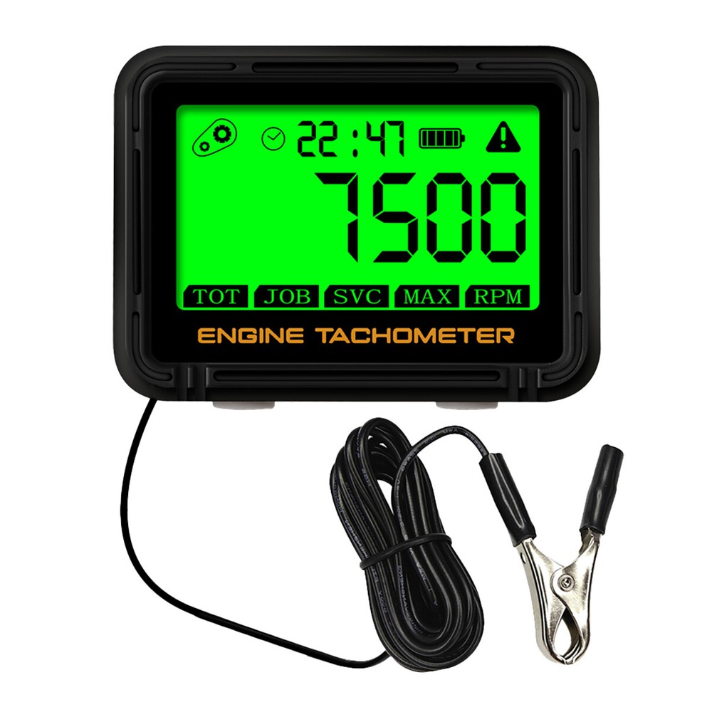 -Digital RPM Hour Meter Tachometer Gauge Timer Backlight Waterproof 2/4 Stroke