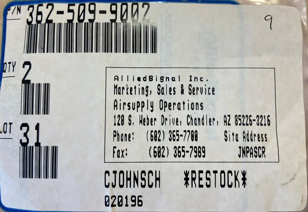 2 NEW GASKETS P/N 362-509-9002