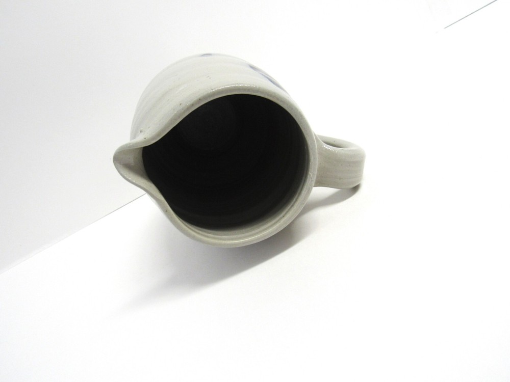 Studio Salt Glaze Cobalt Blue Stoneware Pitcher - EUC