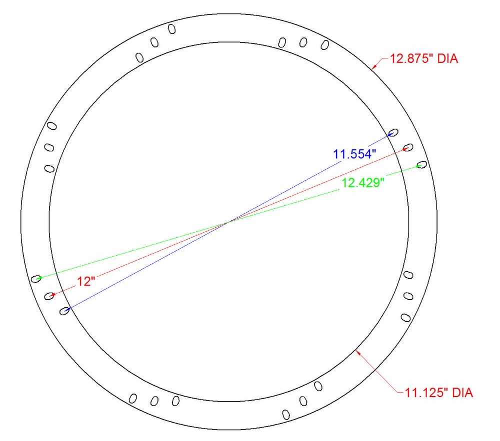 12" Subwoofer Speaker Spacers Depth Extender Extending Rings - 1/2" SSK12K